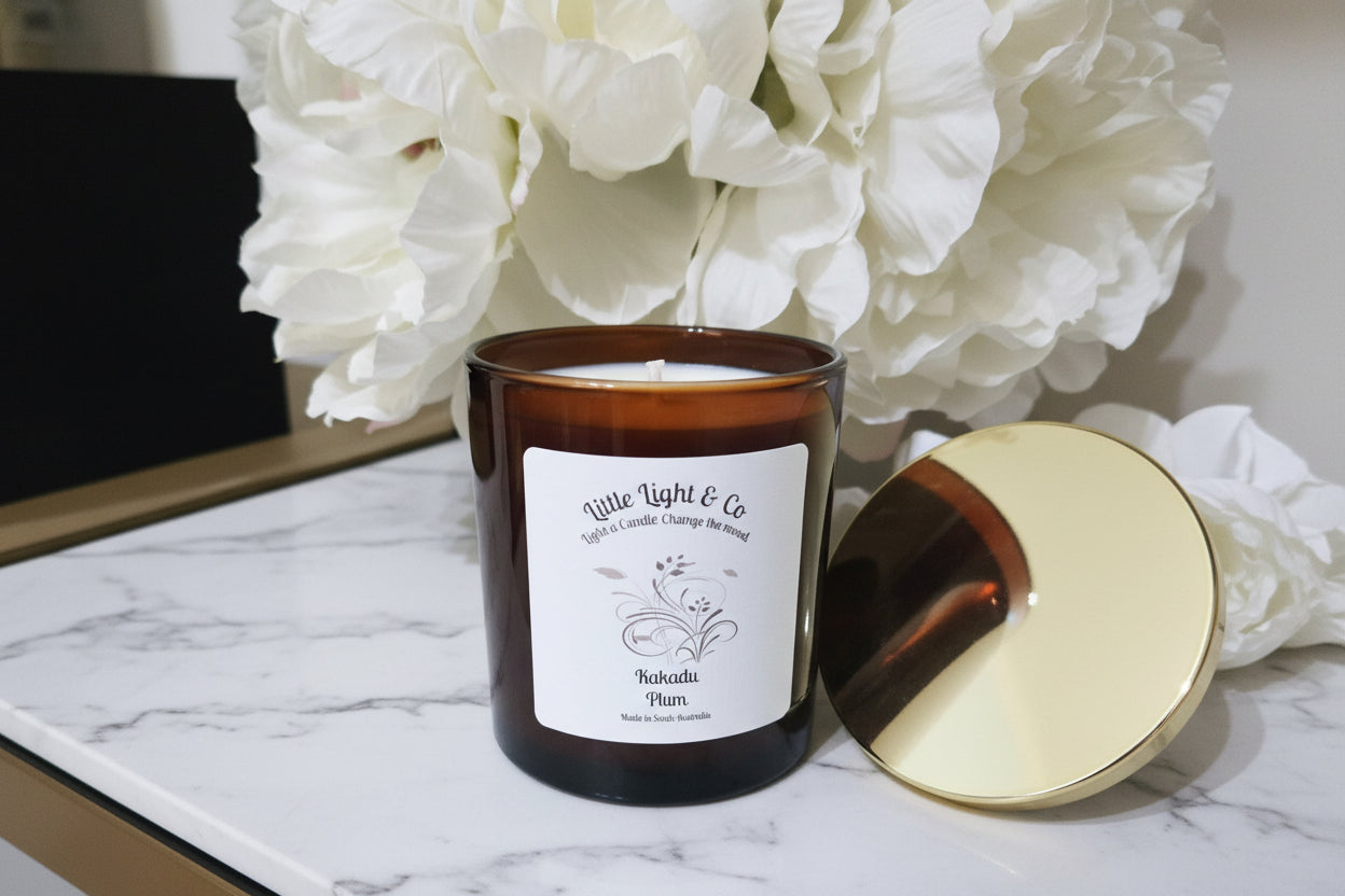 Golden glow kakadu plum soy candle little light & co