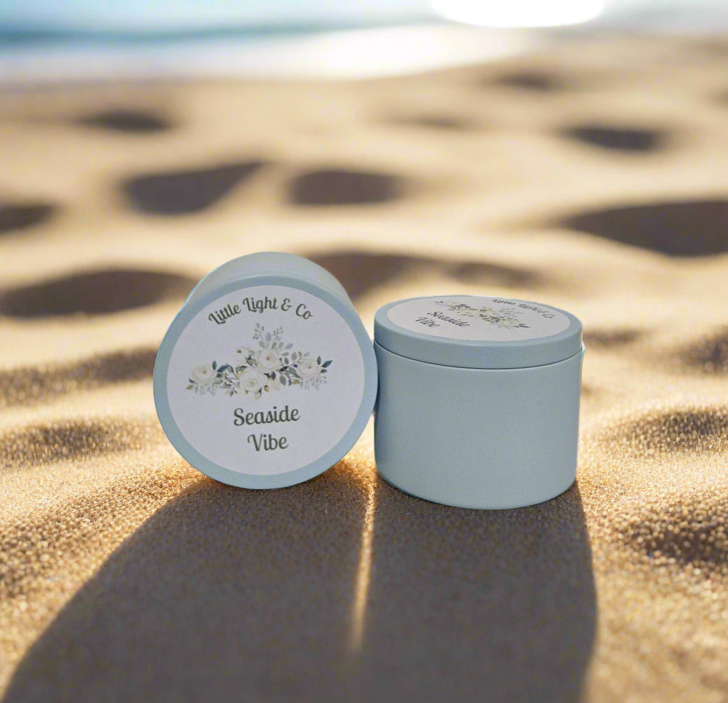 seaside vibe scented candle by little light & co