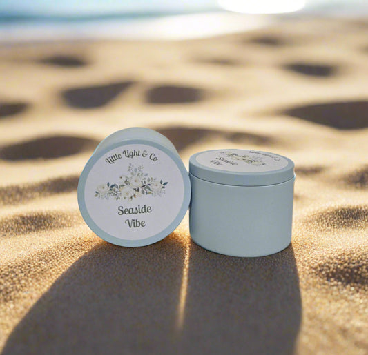seaside vibe scented candle by little light & co
