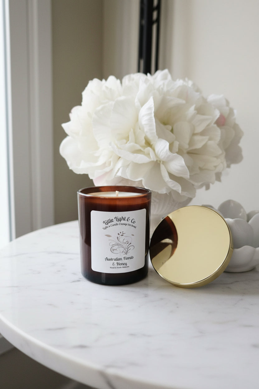 Australian florals soy candle little light & co