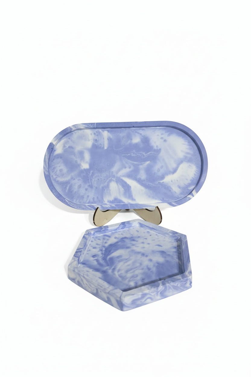 Purple patterned eco try and coaster little light & co