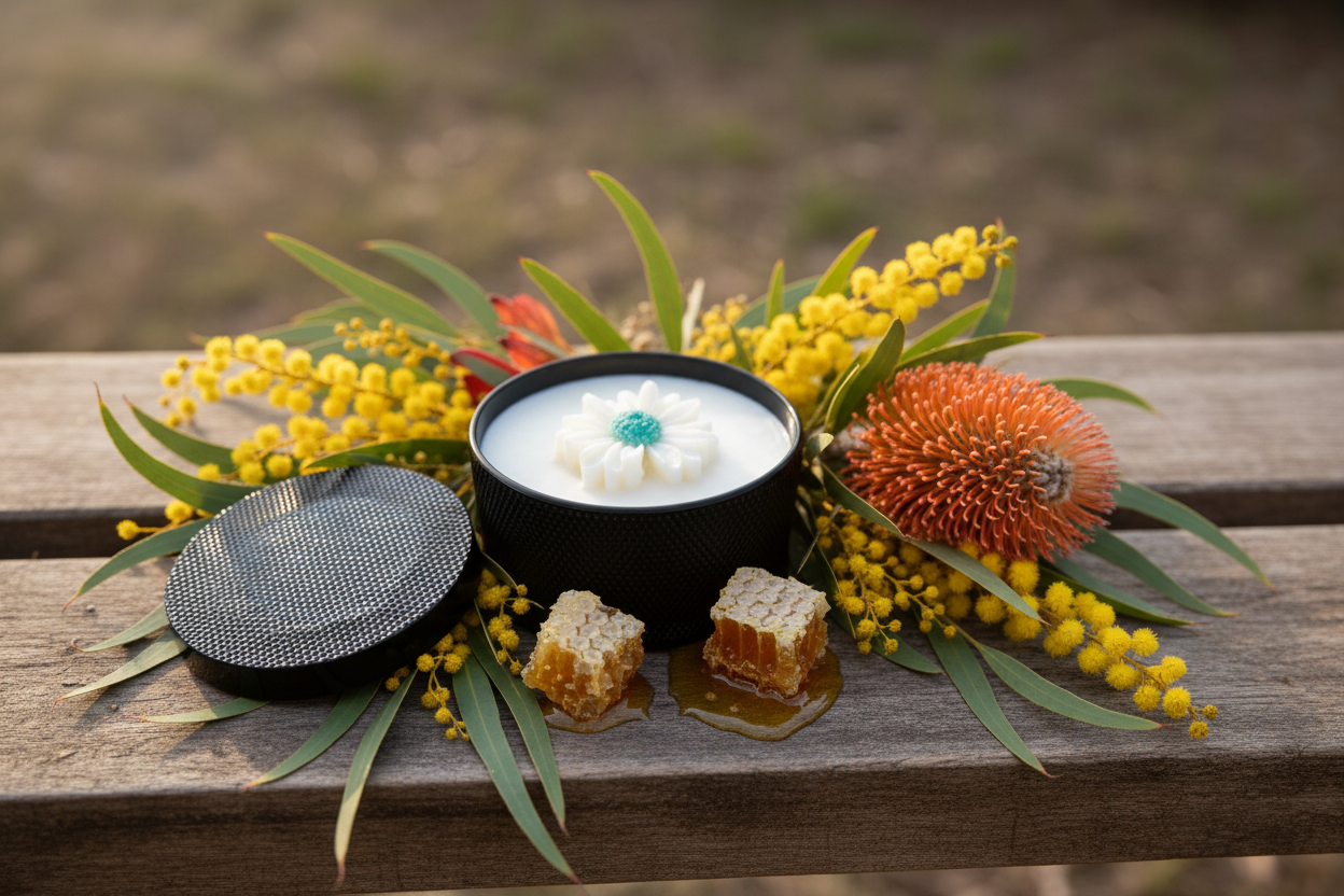 After dark series wickless candle Australian Florals & honey little light & co.