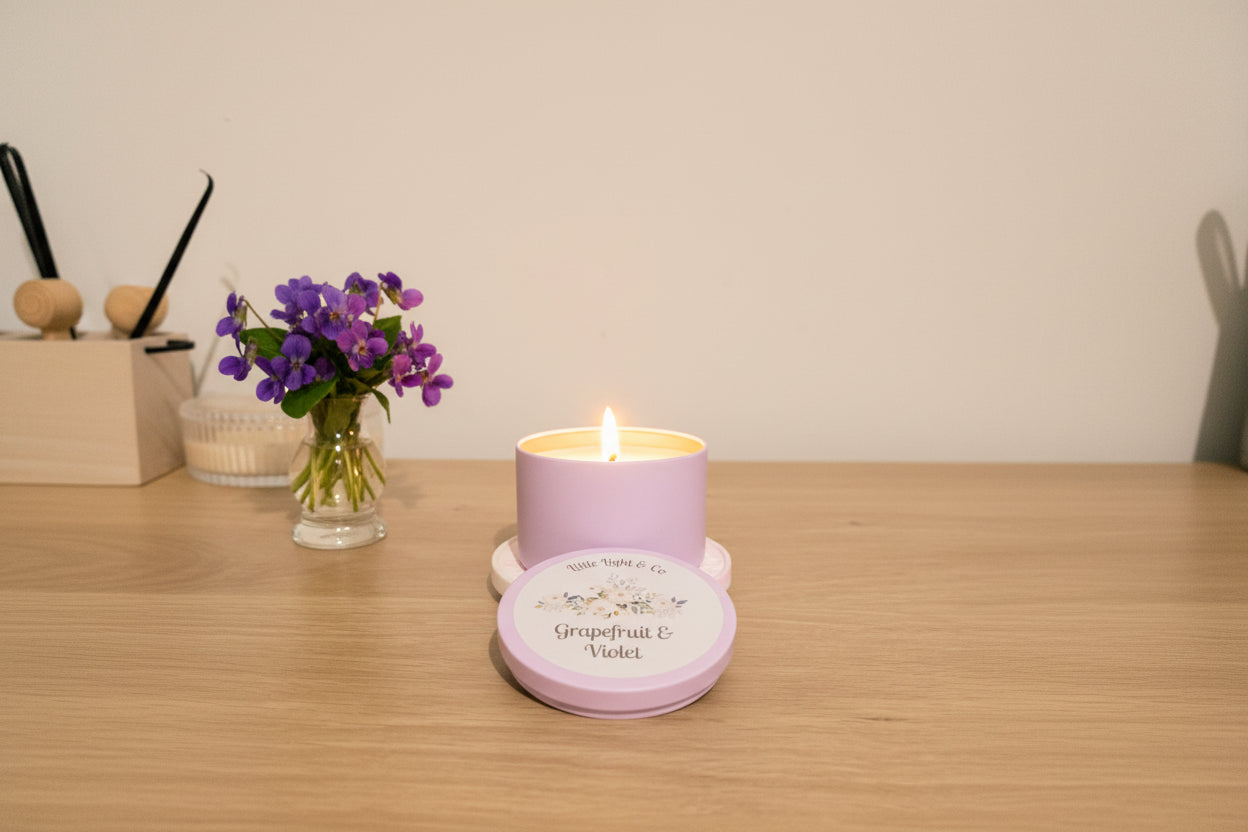 Grapefruit & Violet Soy Candle