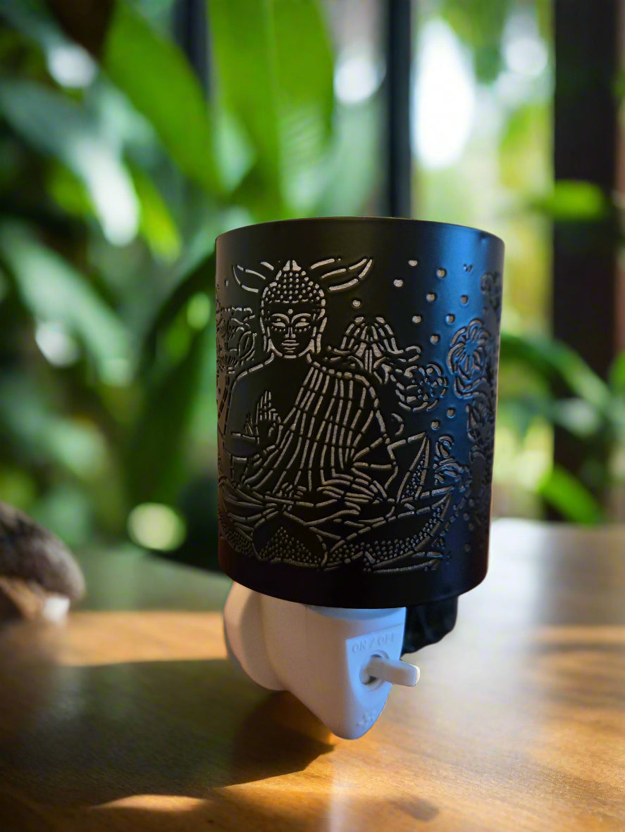 Little Light & Co plug in wax warmer, flameless, compact namaste design