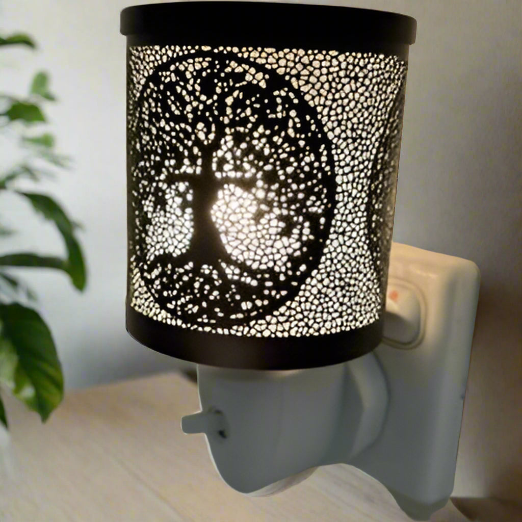 Decorative tree of life wax warmer plug in design flameless